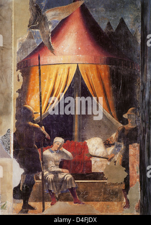"Der Traum von Konstantin", c. 1460 von Piero in der Bacci Kapelle, Kirche von San Francesco Arezzo Stockfoto