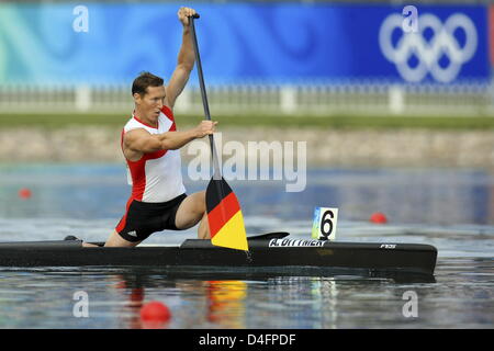 Andreas Dittmer aus Deutschland konkurriert in die Kanu-Single 1000m Männer Heat 3 im Shunyi Olympia Rudern-Kanu-Park während der Beijing Olympischen Spiele 2008 in Peking, China, 18. August 2008. Foto: Jens Buettner Dpa ## #dpa### Stockfoto