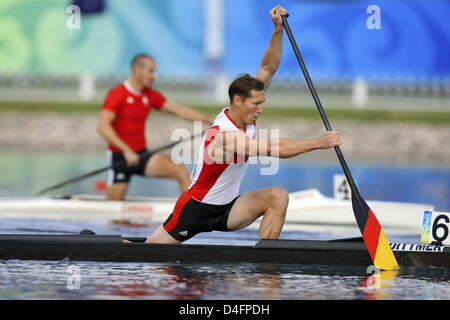 Andreas Dittmer aus Deutschland konkurriert in die Kanu-Single 1000m Männer Heat 3 im Shunyi Olympia Rudern-Kanu-Park während der Beijing Olympischen Spiele 2008 in Peking, China, 18. August 2008. Foto: Jens Buettner Dpa ## #dpa### Stockfoto