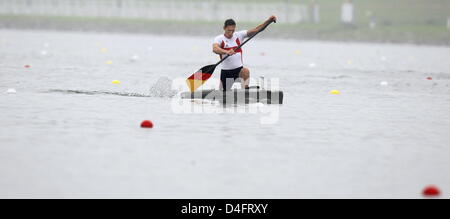 Deutsch Andreas Dittmer konkurriert in die Kanu-Single (C1) 500m Männer-Halbfinale im Shunyi Olympia Rudern-Kanu-Park während der Olympischen Spiele 2008 in Peking in Peking 21. August 2008. Foto: Jens Buettner Dpa ## #dpa### Stockfoto