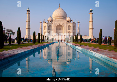 Das TaJ Mahal, Agra, Indien bei Sonnenuntergang Stockfoto