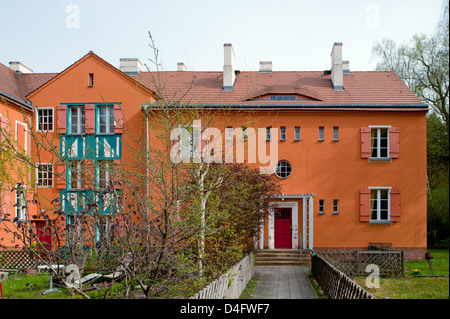 Berlin, Deutschland, Wohnsiedlung in Gartenstadt Falkenberg Stockfoto