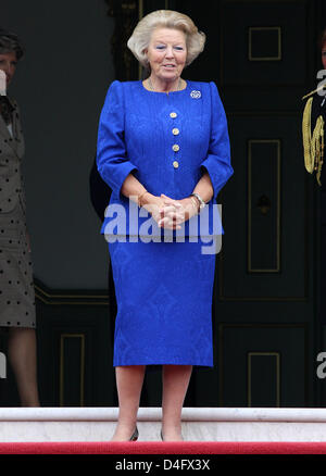 Niederländischen Königin Beatrix gesehen während des Empfangs der niederländische Olympiamannschaft bei Palace Hios ten Bosch in den Haag, Niederlande, 27. August 2008. Foto: A.Nieboer (Niederlande) Stockfoto