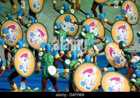 Das Bild zeigt die Eröffnungsfeier der Paralympischen Spiele 2008 in das Nationalstadion in Peking, China, 6. September 2008. 171 deutsche Athleten treten in den Paralympischen Spielen zwei Wochen nach den Olympischen Spielen. Foto: Rolf Vennenbernd Stockfoto