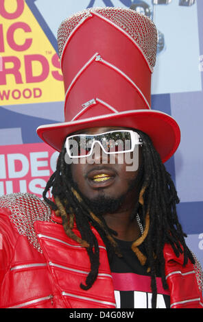 T-Pain kommt bei den 2008 MTV Video Music Awards in den Paramount Studios in Hollywood, Los Angeles, USA, 7. September 2008. Foto: Hubert Boesl Stockfoto