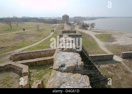 Die Festung Akkerman vom Dnjestr Liman (weißer Felsen, weiße Festung), Belgorod-Dnestrovskiy, Ukraine, Osteuropa Stockfoto