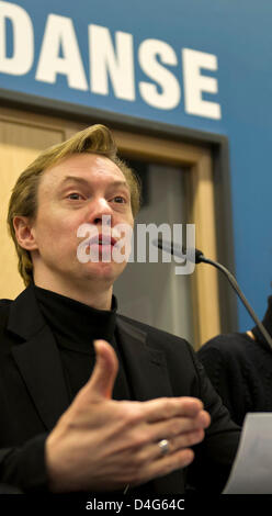 Intendant des Staatsballetts Berlin, Vladimir Malakhov, spricht auf das Staatsballett Jahrespressekonferenz in Berlin, Deutschland, 13. März 2013. Das Programm für die Saison 2013/14 wurde auf der Pressekonferenz vorgestellt. Foto: Emily Wabitsch Stockfoto