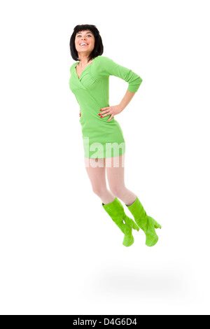 attraktive junge Frau springen Stockfoto