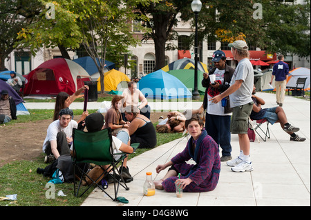 Washington DC, USA, Besetzung der McPherson Square besetzen Bewegung Stockfoto