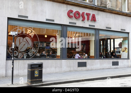 Ein Costa Coffee Shop im Stadtzentrum von Glasgow, West Nile Street, Schottland, Großbritannien Stockfoto