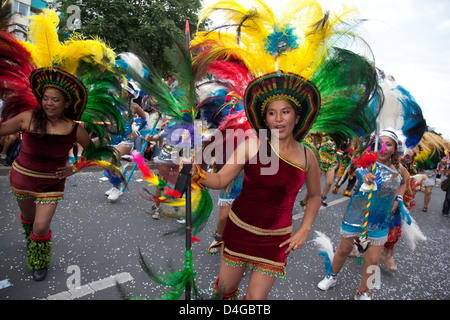 Berlin, Deutschland, bolivianische Tänzer auf dem Karneval der Kulturen Stockfoto
