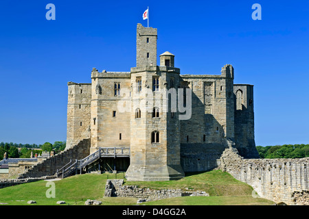 Warkworth Castle, Warkworth Castle, England, Vereinigtes Königreich Stockfoto