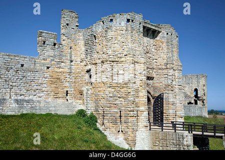 Eingang, Warkworth Castle, Warkworth Castle, England, Vereinigtes Königreich Stockfoto