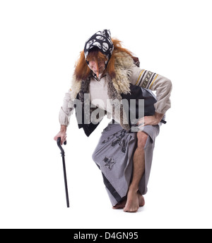 Baba Yaga in alten Kleidern Stockfoto