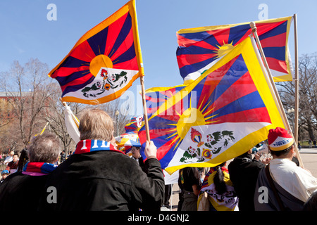 Tibetische Demonstranten in Washington, D.C. Stockfoto
