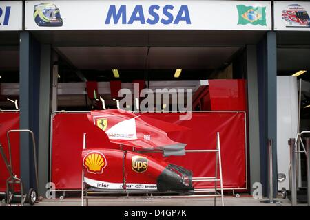 Melbourne, Australien. 13. März 2013.  FIA Formula One World Championship 2013 Grand Prix Australien Garage 4 Felipe Massa BH Scuderia Ferrari Kredit: Aktion Plus Sportbilder / Alamy Live News Stockfoto