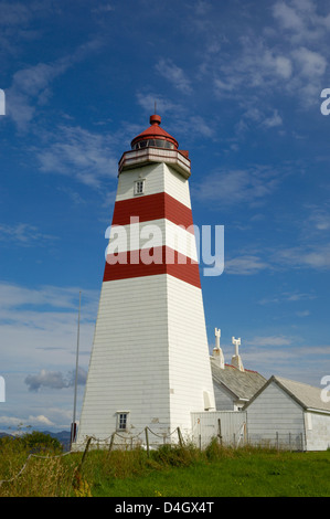 Alnes Leuchtturm, Godoya, in der Nähe von Alesund, mehr Og Romsdal, Norwegen, Skandinavien Stockfoto