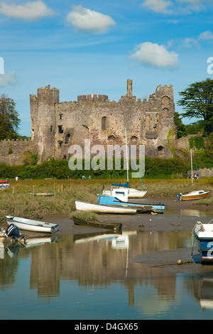 Laugharne Castle, Carmarthenshire, Wales, UK Stockfoto