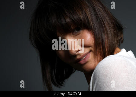 Ehemalige deutsche Schwimmerin Franziska van Almsick ist in Hockenheim, Deutschland, 17. Juli 2008 abgebildet. Foto: Rolf Vennenbernd Stockfoto