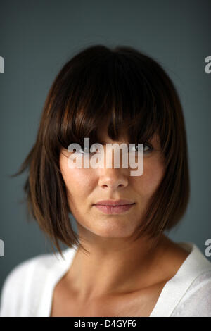 Ehemalige deutsche Schwimmerin Franziska van Almsick ist in Hockenheim, Deutschland, 17. Juli 2008 abgebildet. Foto: Rolf Vennenbernd Stockfoto