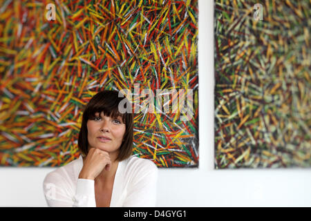 Ehemalige deutsche Schwimmerin Franziska van Almsick ist in Hockenheim, Deutschland, 17. Juli 2008 abgebildet. Foto: Rolf Vennenbernd Stockfoto