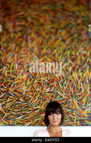 Ehemalige deutsche Schwimmerin Franziska van Almsick ist in Hockenheim, Deutschland, 17. Juli 2008 abgebildet. Foto: Rolf Vennenbernd Stockfoto