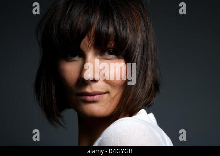 Ehemalige deutsche Schwimmerin Franziska van Almsick ist in Hockenheim, Deutschland, 17. Juli 2008 abgebildet. Foto: Rolf Vennenbernd Stockfoto