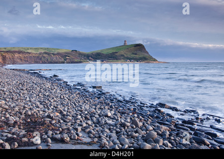 Kimmeridge Bucht an der Küste von Dorset bei Sonnenuntergang, Jurassic Coast, UNESCO-Weltkulturerbe, Dorset, England, UK Stockfoto