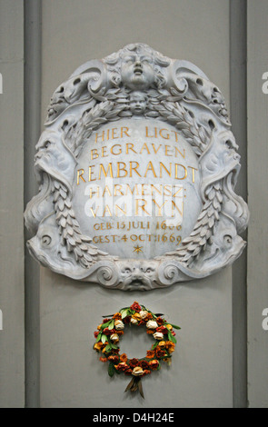 Niederlande Amsterdam Westerkerk Kirche Rembrandt van Rijn begraben 1669 Stockfoto