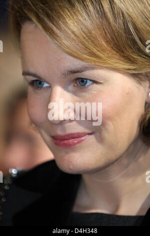 Belgiens Kronprinzessin Mathilde besucht der 15. "Bildungsmesse" in Namur, Belgien, 16. Oktober 2008. Foto: Patrick van Katwijk Stockfoto