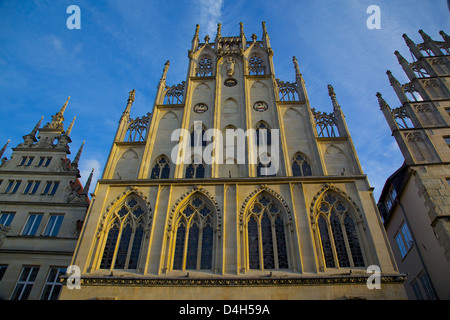 Historisches Rathaus am Prinzipalmarkt, Münster, Nordrhein-Westfalen, Deutschland Stockfoto