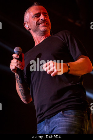 12. März 2013 - führt die italienische Sängerin Sterne Eros Ramazzotti bei der Mediolanum Forum, Assago (MI), Italien Stockfoto