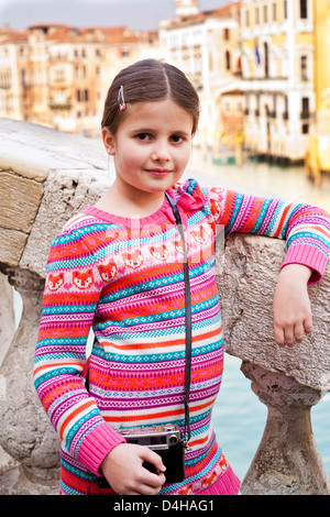 Porträt von Brünettes Girl in Venedig. Stockfoto