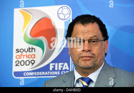 Danny Jordaan, Geschäftsführer des lokalen Organisationskomitees für die 2010 FIFA World Cup South Africa, während einer Pressekonferenz in Johannesburg, Südafrika, 21. November 2008 abgebildet. Foto: Gero Breloer Stockfoto