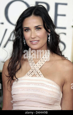 Schauspielerin Demi Moore kommt für die 66th Annual Golden Globe Awards im Beverly Hilton Hotel in Beverly Hills, Kalifornien, USA, 11. Januar 2009. Die Golden Globes Ehre Exzellenz in Film und Fernsehen. Foto: Hubert Boesl Stockfoto