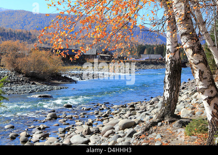 Herbstlandschaft in Xinjiang, China. Stockfoto