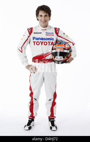 Deutsche Formel1-Fahrer Timo Glock ist während einer Online-Präsentation des neuen Toyota Formel1 Rennwagen TF109 für 2009, 15. Januar 2009 abgebildet. Foto: PANASONIC TOYOTA RACING Stockfoto