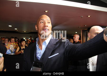 Sydney, Australien. 14. März 2013. Red Carpet Premiere des GI Joe: Vergeltung in der Veranstaltung Kinos George Street, Sydney, mit Dwayne Johnson (The Rock).  Bildnachweis: Richard Milnes / Alamy Live News. Stockfoto