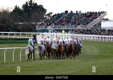 Cheltenham, Vereinigtes Königreich. 13. März 2013.  Läufer und Fahrer während des Rennens. Bildnachweis: Dpa Picture Alliance / Alamy Live News Stockfoto