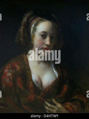 Junge Frau in einem Brokat-Kleid von Willem Drost, ca. 1654, Wallace Collection, London, England, UK, GB Stockfoto
