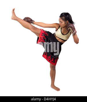 Weibliche Muay Thai Kämpfer Stockfoto