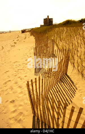 STRANDHAUS AUF DÜNEN ATLANTIK STRAND AMAGANSETT SUFFOLK COUNTY LONG ISLAND NEW YORK STATE USA Stockfoto