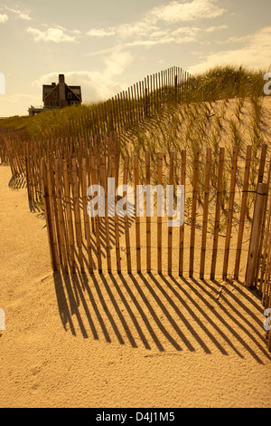 STRANDHAUS AUF DÜNEN ATLANTIK STRAND AMAGANSETT SUFFOLK COUNTY LONG ISLAND NEW YORK STATE USA Stockfoto