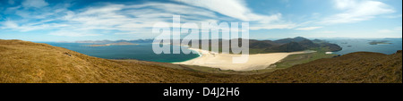 Panoramablick auf der Isle of Lewis und Northton-Scarista Strand von Toe Kopf. Insel Harris äußeren Hebriden, Schottland Stockfoto