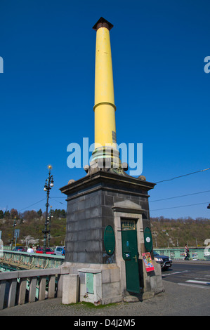 Pylon des Cechuv die meisten die Svatopluk Čech Brücke (1908) einzige Jugendstil Stil Brücke in Prag Tschechische Republik Europa Stockfoto