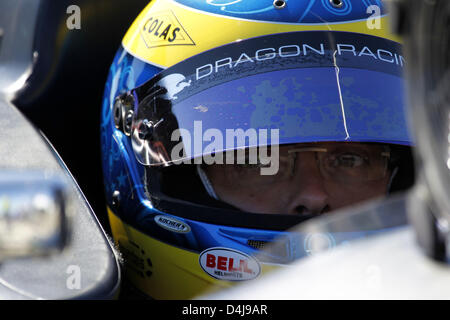 Birmingham, Alabama, USA. 13. März 2013. IndyCar-Tests im Barber Motorsports Park, Birmingham, AL, März 11-13/2013, SEBASTIEN BOURDAIS, Dragon Racing (Bild Kredit: Credit: Ron Bijlsma/ZUMAPRESS.com/Alamy Live-Nachrichten) Stockfoto