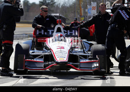 Birmingham, Alabama, USA. 13. März 2013. Tests im Barber Motorsports Park, Birmingham, AL, März 11-13/2013, HELIO CASTRONEVES, IndyCar Team Penske (Bild Kredit: Kredit: Ron Bijlsma/ZUMAPRESS.com/Alamy Live-Nachrichten) Stockfoto