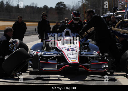 Birmingham, Alabama, USA. 13. März 2013. Tests im Barber Motorsports Park, Birmingham, AL, März 11-13/2013, WILLENSKRAFT, Team Penske IndyCar (Bild Kredit: Kredit: Ron Bijlsma/ZUMAPRESS.com/Alamy Live-Nachrichten) Stockfoto