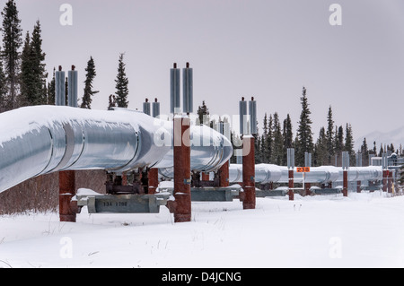 Alaska-Pipeline. Dalton Highway Haul Road, Coldfoot, Alaska. Stockfoto