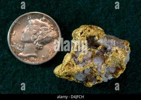 Nevada USA Gold / Quarz Nugget - Probe Stockfoto